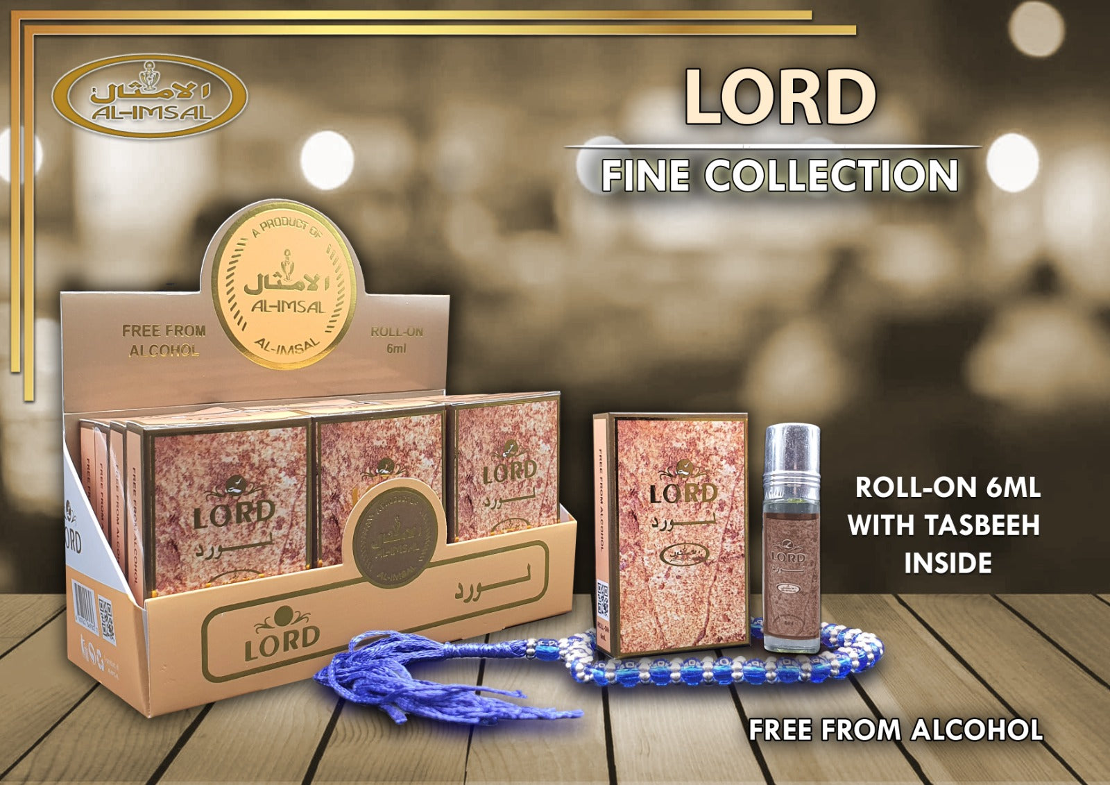 Lord Pocket Attar 6ml Roll-On With Tasbeeh