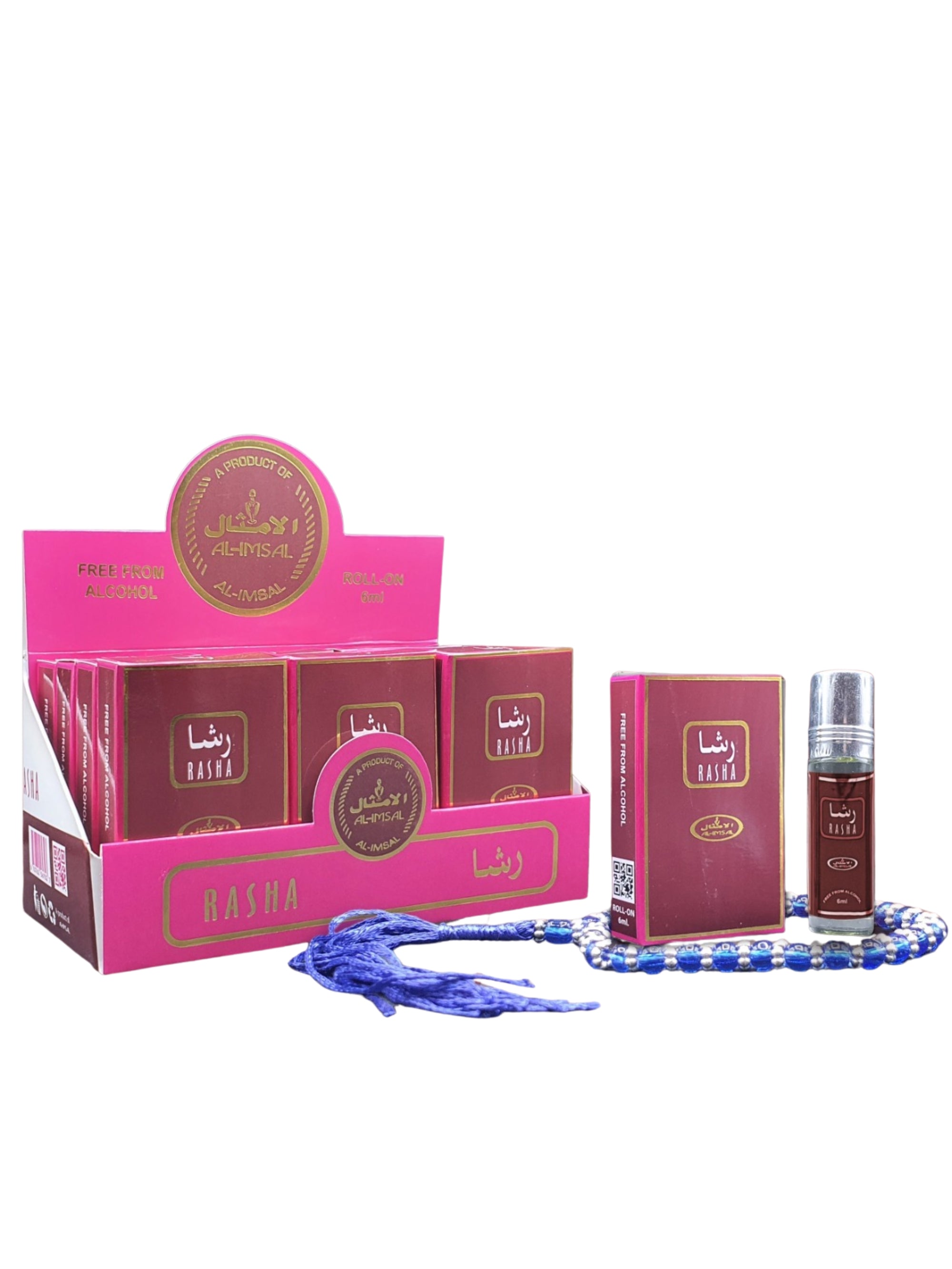 Rasha Pocket Attar 6ml Roll-On With Tasbeeh