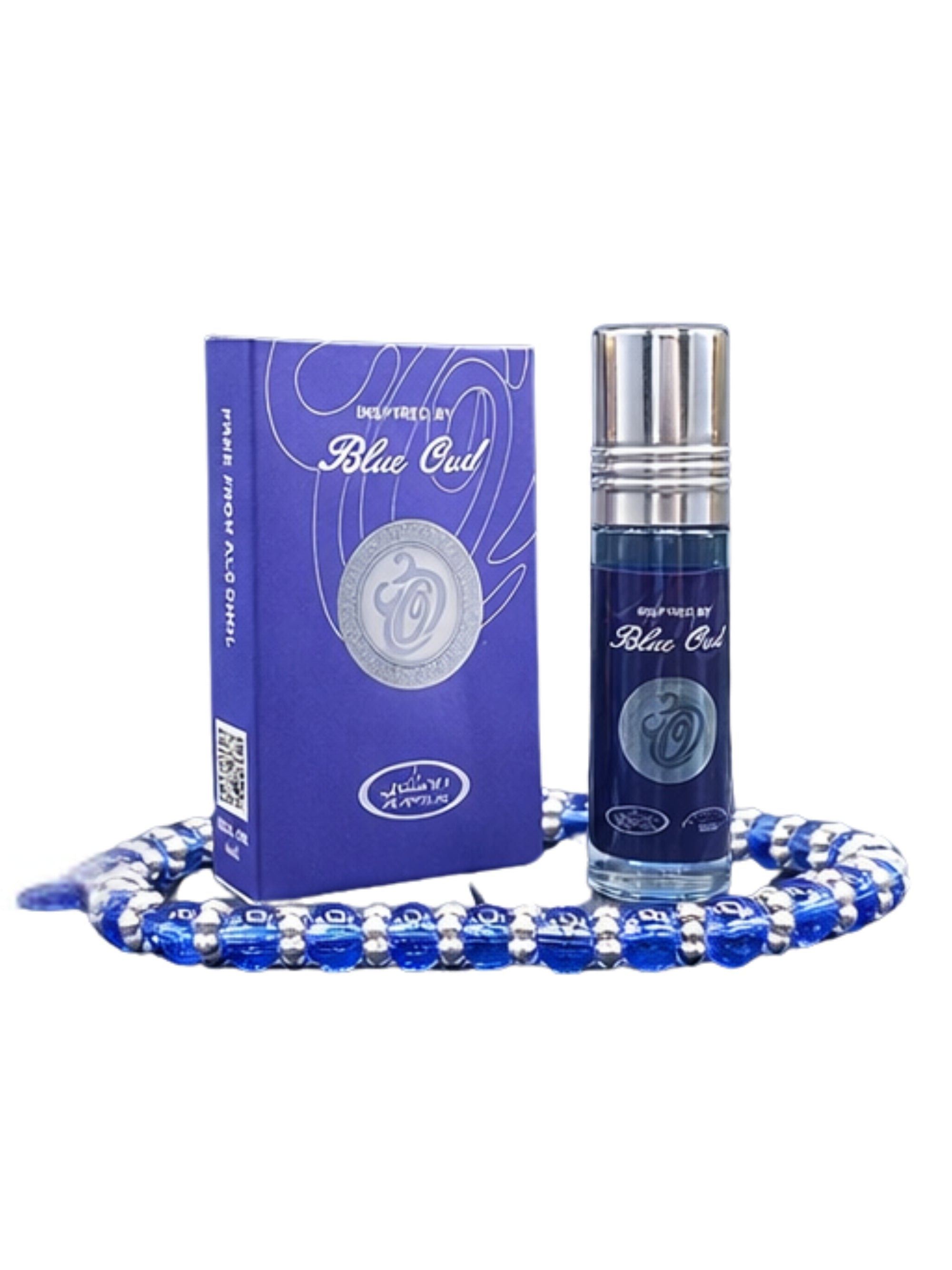Blue Oud Pocket Attar 6ml Roll-On With Tasbeeh