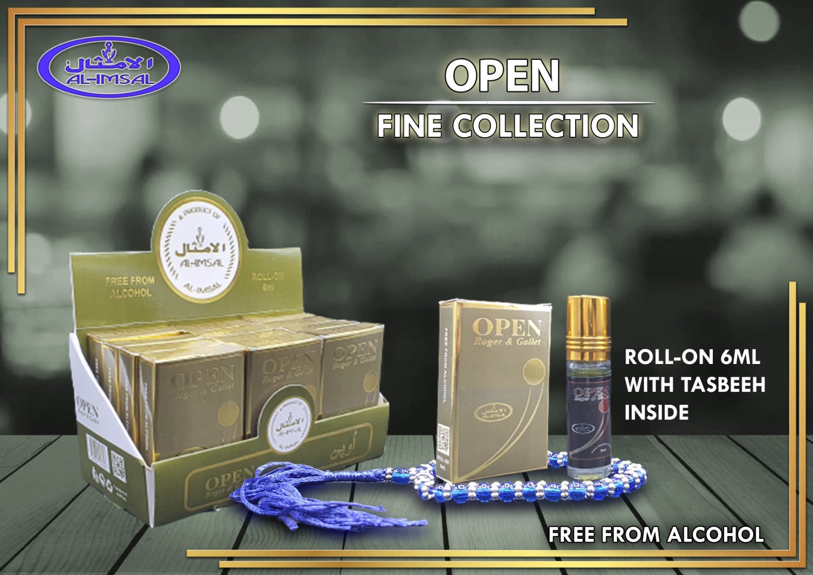 Open Pocket Attar 6ml Roll-On With Tasbeeh