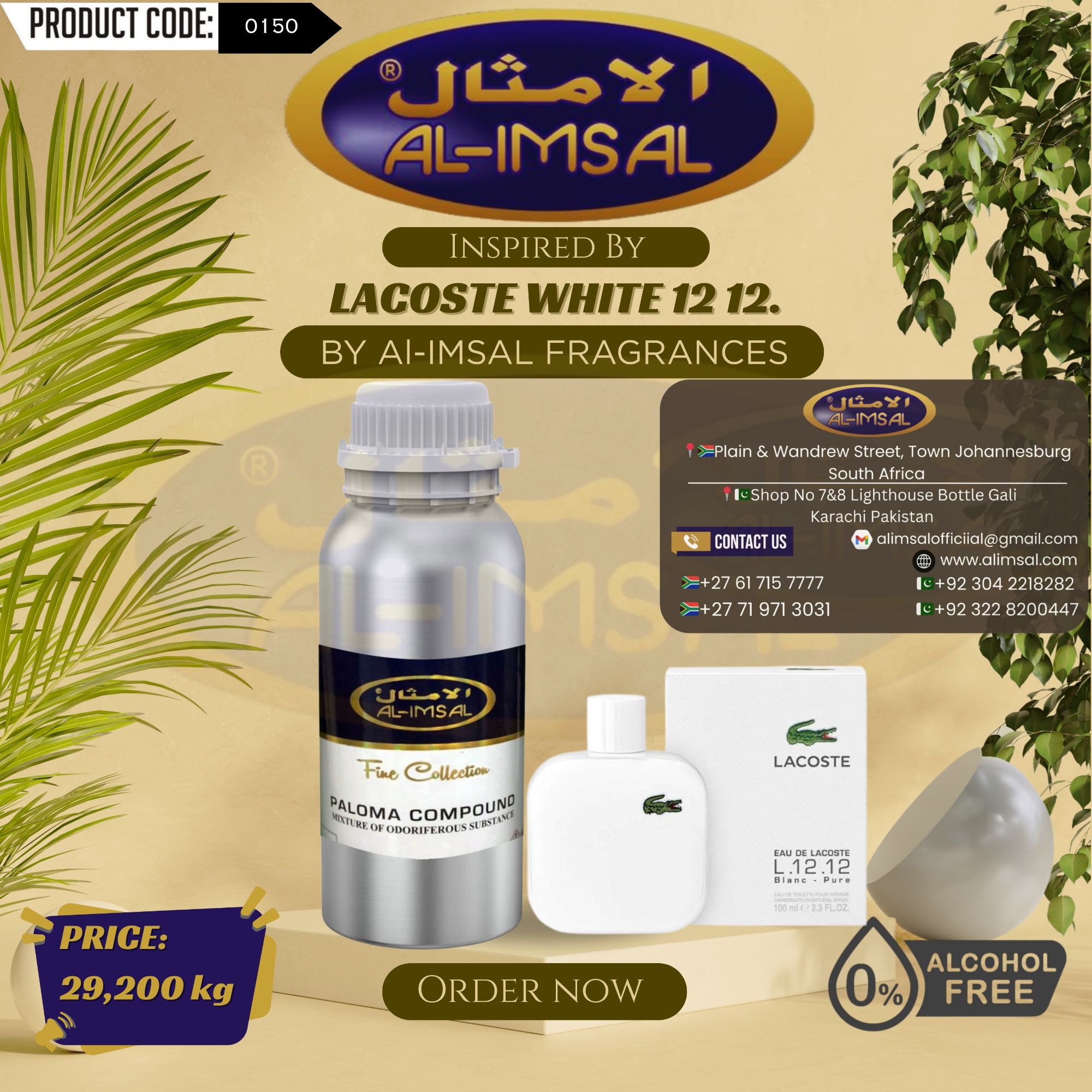 Inspired By Lacoste White 12 12 Perfume Oil
